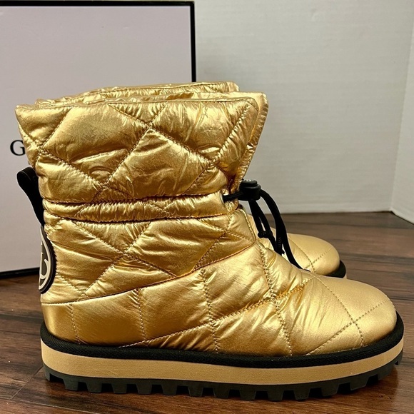 NIB - GUESS Leian2 Metallic Gold Logo Booties - Size 10 - Picture 6 of 13
